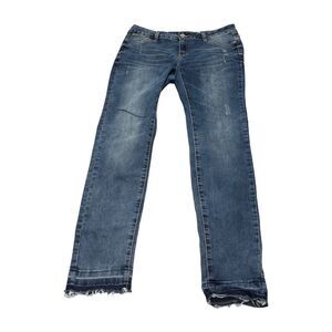 American Blue Jeans Girls 13 Denim Cotton Stretch Mid-Rise Hipster Frayed Hem